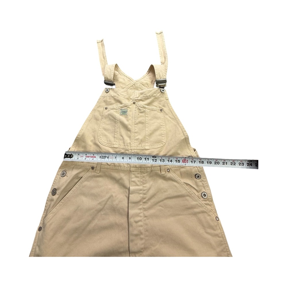 Guess Overalls Womens M 36x30 Tan Vintage 90s Cotton Utility Boho - Picture 8 of 15